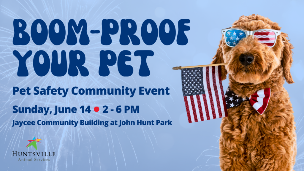 Graphic for HAS event called Boom Proof Your Pet 2026