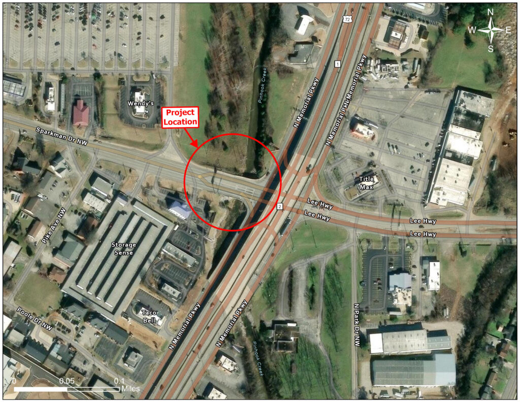 Aerial View of Sparkman Drive Overpass
