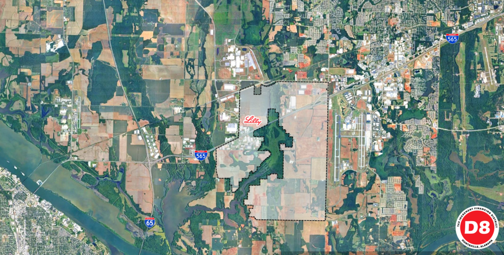 map with shaded area representing TIF 8