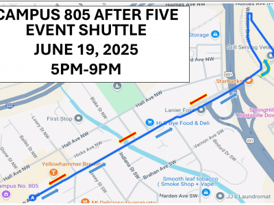 Click to view Let Huntsville Transit do the driving with free shuttles to 805 After Five