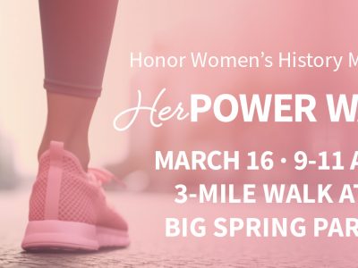 Click to view Huntsville Parks & Recreation’s inaugural HerPower Walk set for March 16
