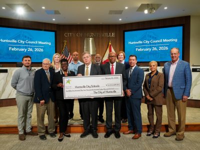 Click to view Mayor Tommy Battle presents $5.5 million check to Huntsville City Schools