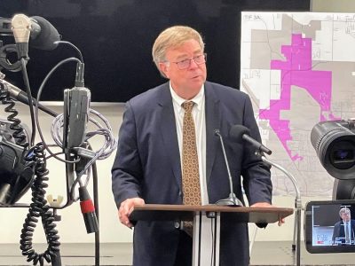 Click to view Mayor Battle announces TIF closure, highlights benefits to schools, businesses