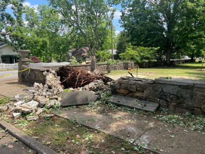Click to view Cleanup continues at Maple Hill Cemetery following storm damage